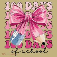 Happy 100 Days Of School Pencil Coquette Bow Teacher Gift Polo thumb 2