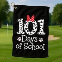 Happy 101 Days Of School Funny Student Teacher Gift Golf Towel thumb 1