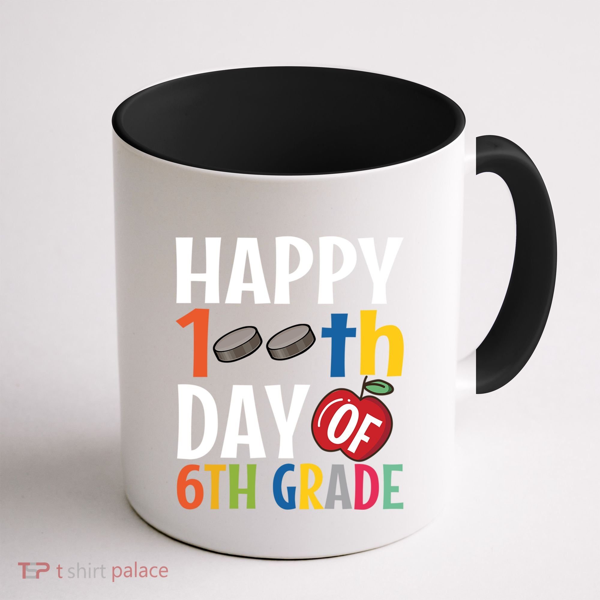 Happy 100Th Day Of 6Th Grade Hockey School Teacher Student Gift Coffee Mug