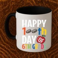 Happy 100Th Day Of 6Th Grade Hockey School Teacher Student Gift Coffee Mug thumb 2