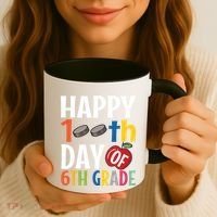 Happy 100Th Day Of 6Th Grade Hockey School Teacher Student Gift Coffee Mug thumb 3