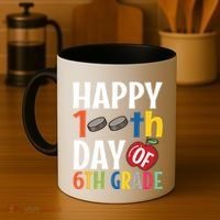 Happy 100Th Day Of 6Th Grade Hockey School Teacher Student Gift Coffee Mug thumb 4