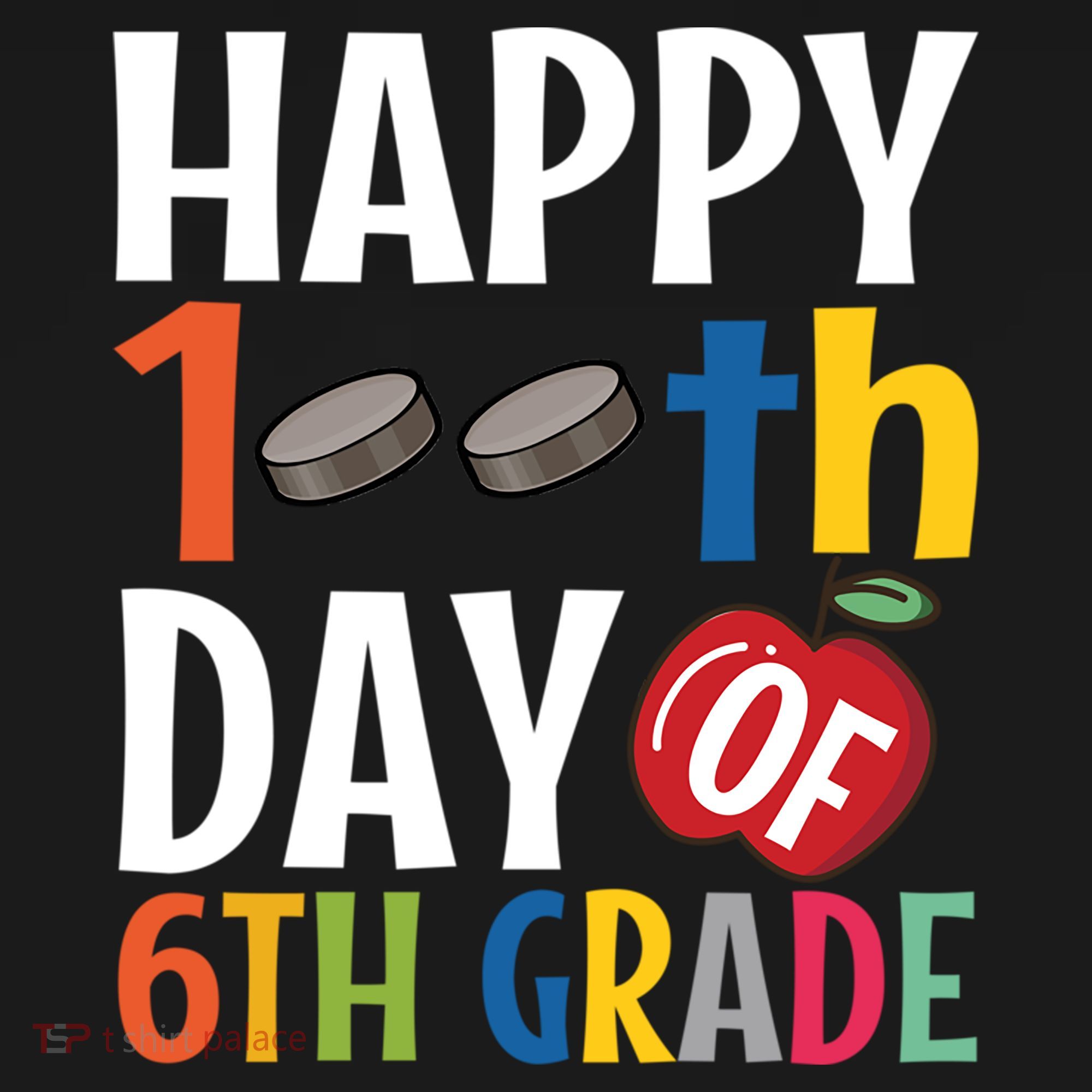 Happy 100Th Day Of 6Th Grade Hockey School Teacher Student Gift Women's Hoodie