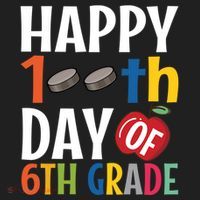 Happy 100Th Day Of 6Th Grade Hockey School Teacher Student Gift Hat thumb 2