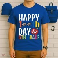 Happy 100Th Day Of 6Th Grade Hockey School Teacher Student Gift T-Shirt thumb 6