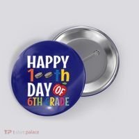 Happy 100Th Day Of 6Th Grade Hockey School Teacher Student Gift Button thumb 0