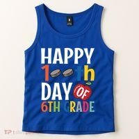 Happy 100Th Day Of 6Th Grade Hockey School Teacher Student Gift Tank Top thumb 2