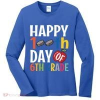 Happy 100Th Day Of 6Th Grade Hockey School Teacher Student Gift Women's Long Sleeve Shirt thumb 0