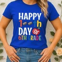 Happy 100Th Day Of 6Th Grade Hockey School Teacher Student Gift Women's T-Shirt thumb 2