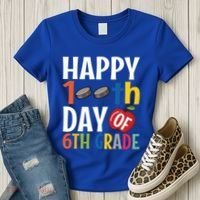 Happy 100Th Day Of 6Th Grade Hockey School Teacher Student Gift Women's T-Shirt thumb 3