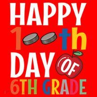 Happy 100Th Day Of 6Th Grade Hockey School Teacher Student Gift Santa Hat thumb 1