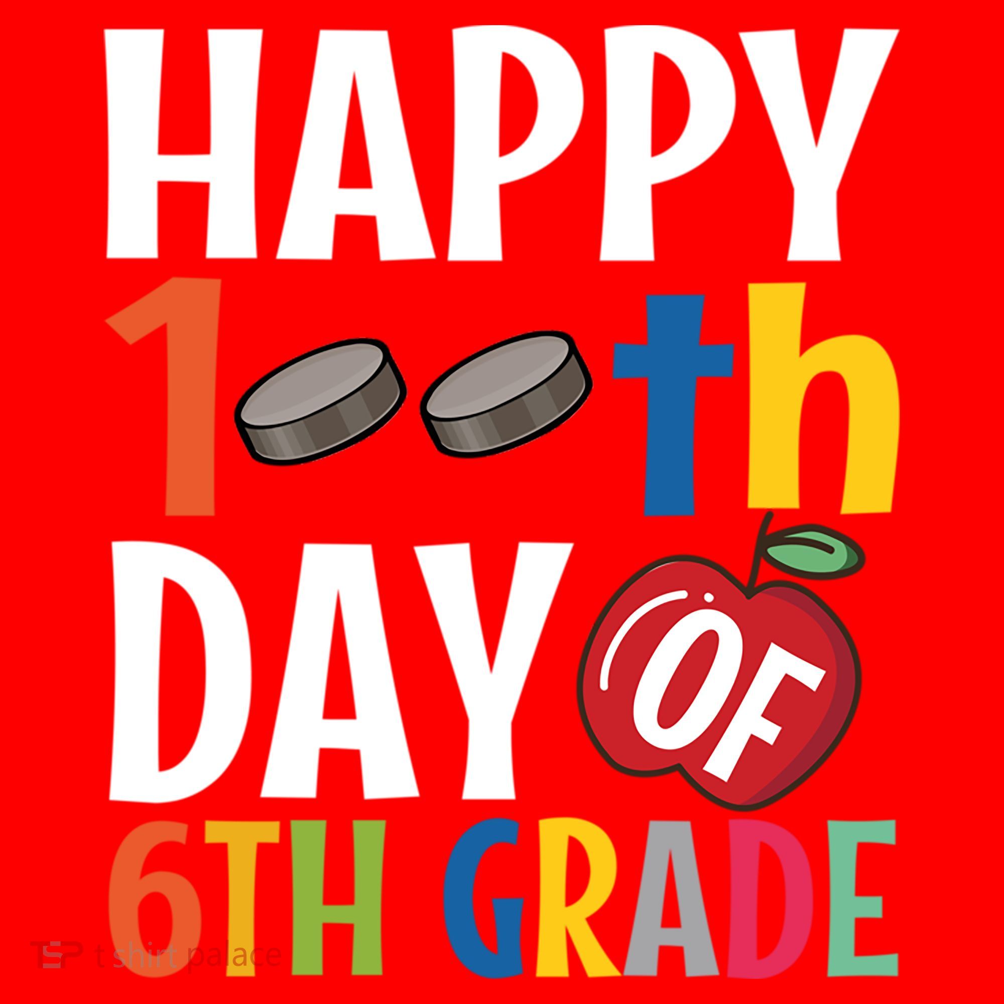 Happy 100Th Day Of 6Th Grade Hockey School Teacher Student Gift Santa Hat