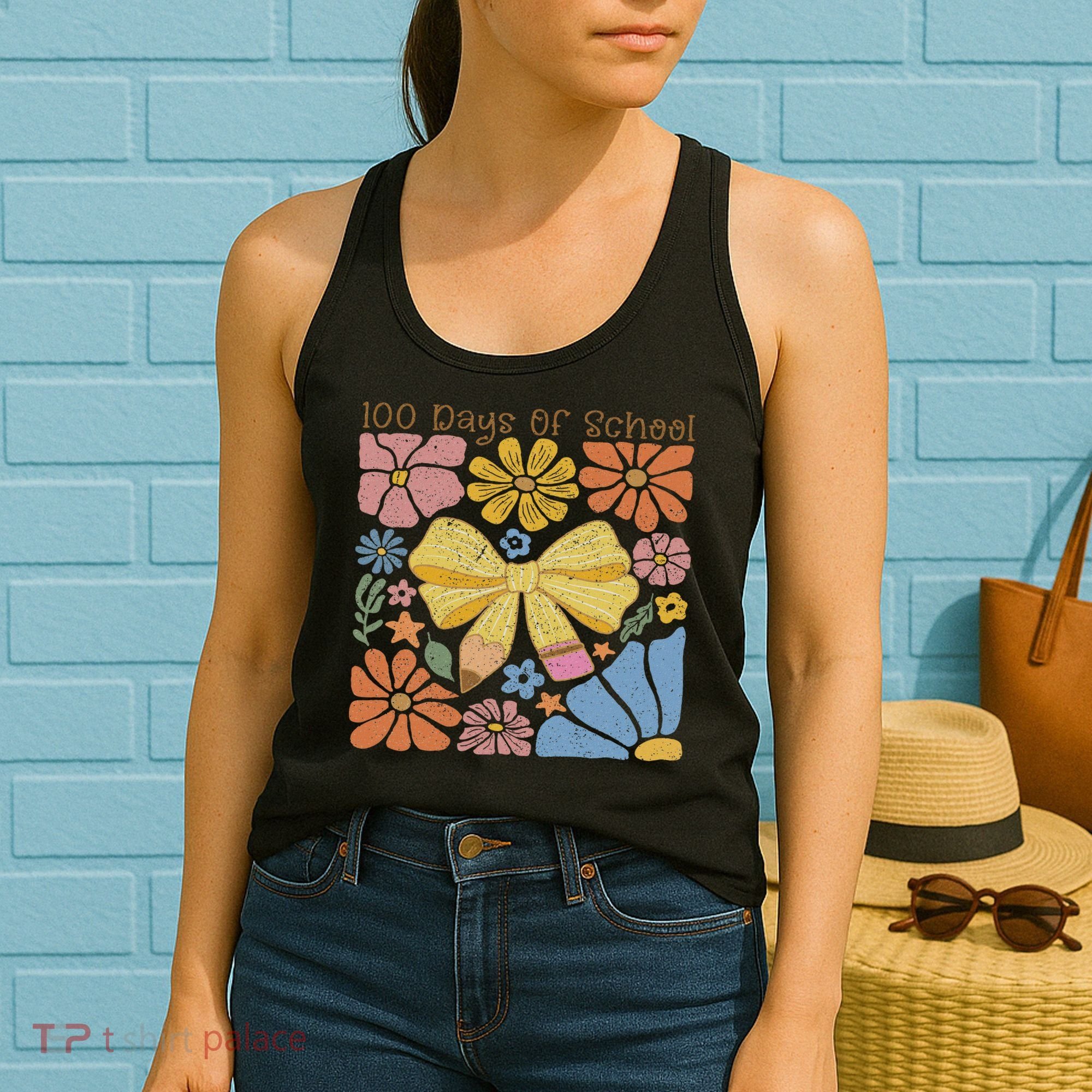 Happy 100th Day Of School 100 Days Of School Teacher Student Women's Tank Top
