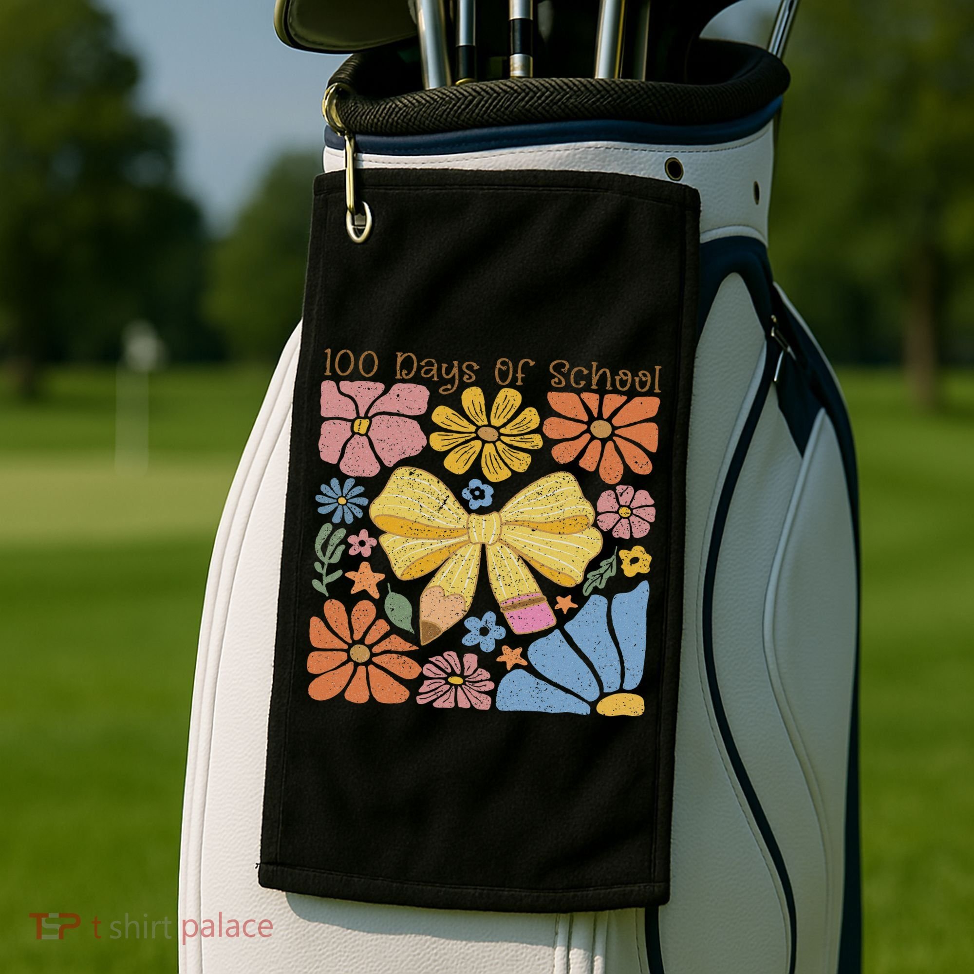 Happy 100th Day Of School 100 Days Of School Teacher Student Golf Towel