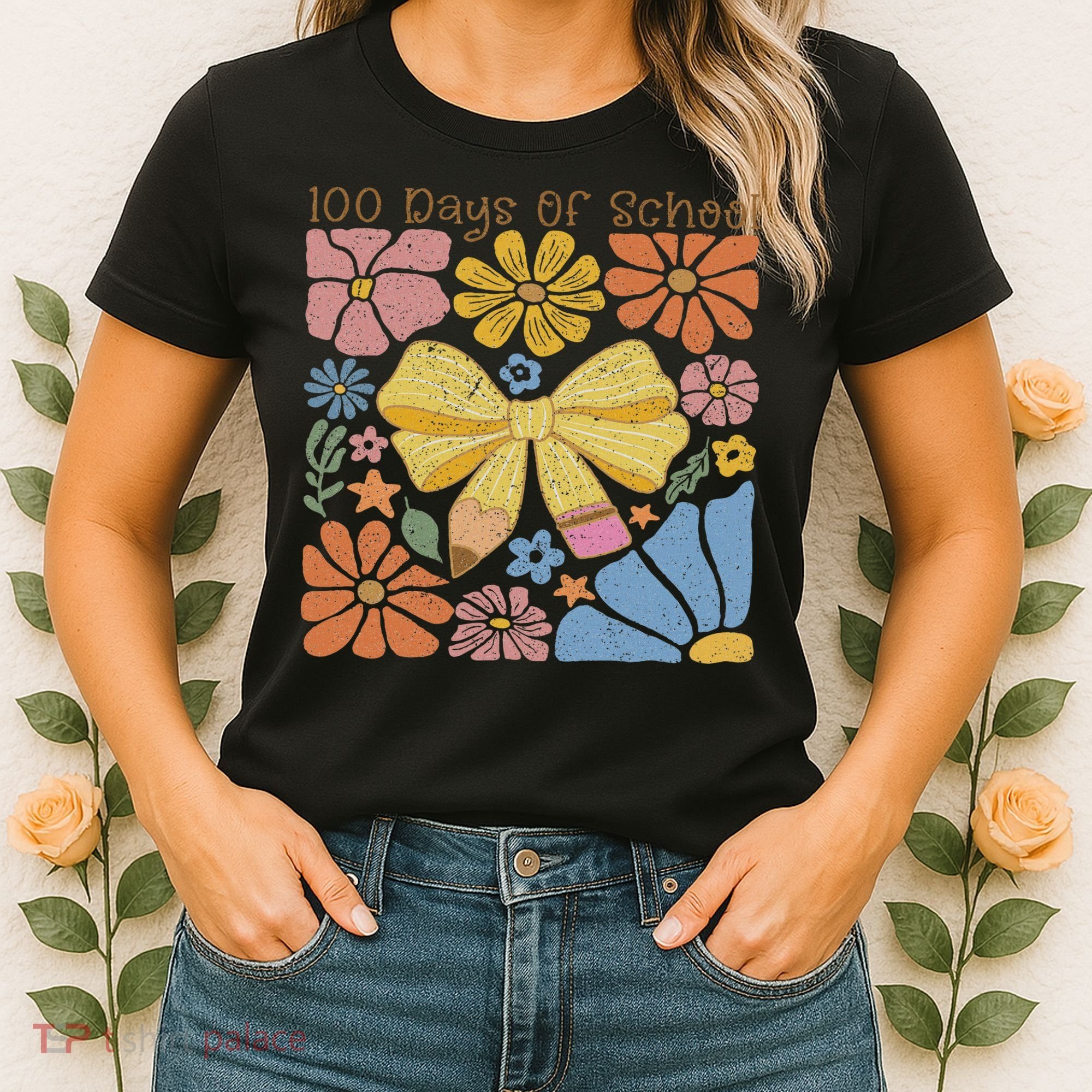 Happy 100th Day Of School 100 Days Of School Teacher Student Women's T-Shirt