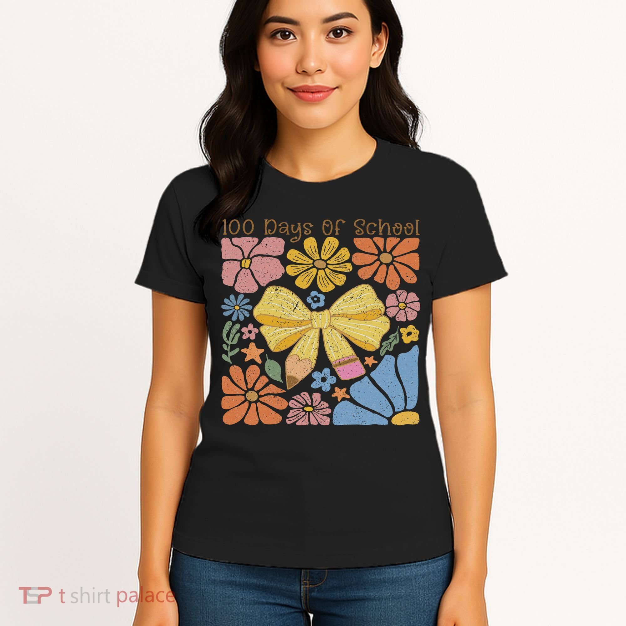 Happy 100th Day Of School 100 Days Of School Teacher Student Women's T-Shirt