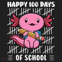 Happy 100 Days Of School Cute Axolotl Kindergarten 100th Day  Women's Sweatshirt thumb 2