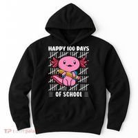 Happy 100 Days Of School Cute Axolotl Kindergarten 100th Day  Hoodie thumb 0