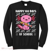 Happy 100 Days Of School Cute Axolotl Kindergarten 100th Day  Sweatshirt thumb 0