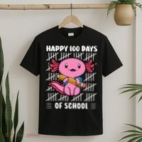 Happy 100 Days Of School Cute Axolotl Kindergarten 100th Day  T-Shirt thumb 2