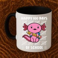 Happy 100 Days Of School Cute Axolotl Kindergarten 100th Day  Coffee Mug thumb 2