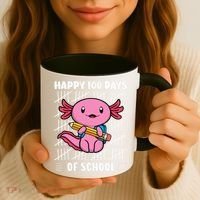 Happy 100 Days Of School Cute Axolotl Kindergarten 100th Day  Coffee Mug thumb 3