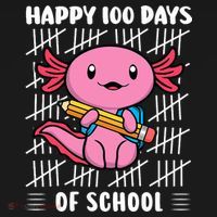 Happy 100 Days Of School Cute Axolotl Kindergarten 100th Day  Polo thumb 3