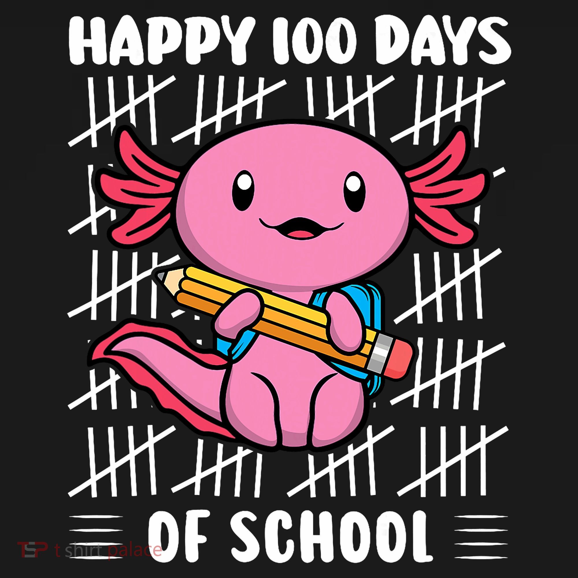 Happy 100 Days Of School Cute Axolotl Kindergarten 100th Day  Mousepad