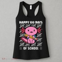 Happy 100 Days Of School Cute Axolotl Kindergarten 100th Day  Women's Tank Top thumb 3
