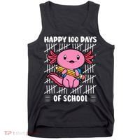 Happy 100 Days Of School Cute Axolotl Kindergarten 100th Day  Tank Top thumb 0
