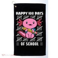 Happy 100 Days Of School Cute Axolotl Kindergarten 100th Day  Golf Towel thumb 0