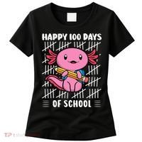 Happy 100 Days Of School Cute Axolotl Kindergarten 100th Day  Women's T-Shirt thumb 0