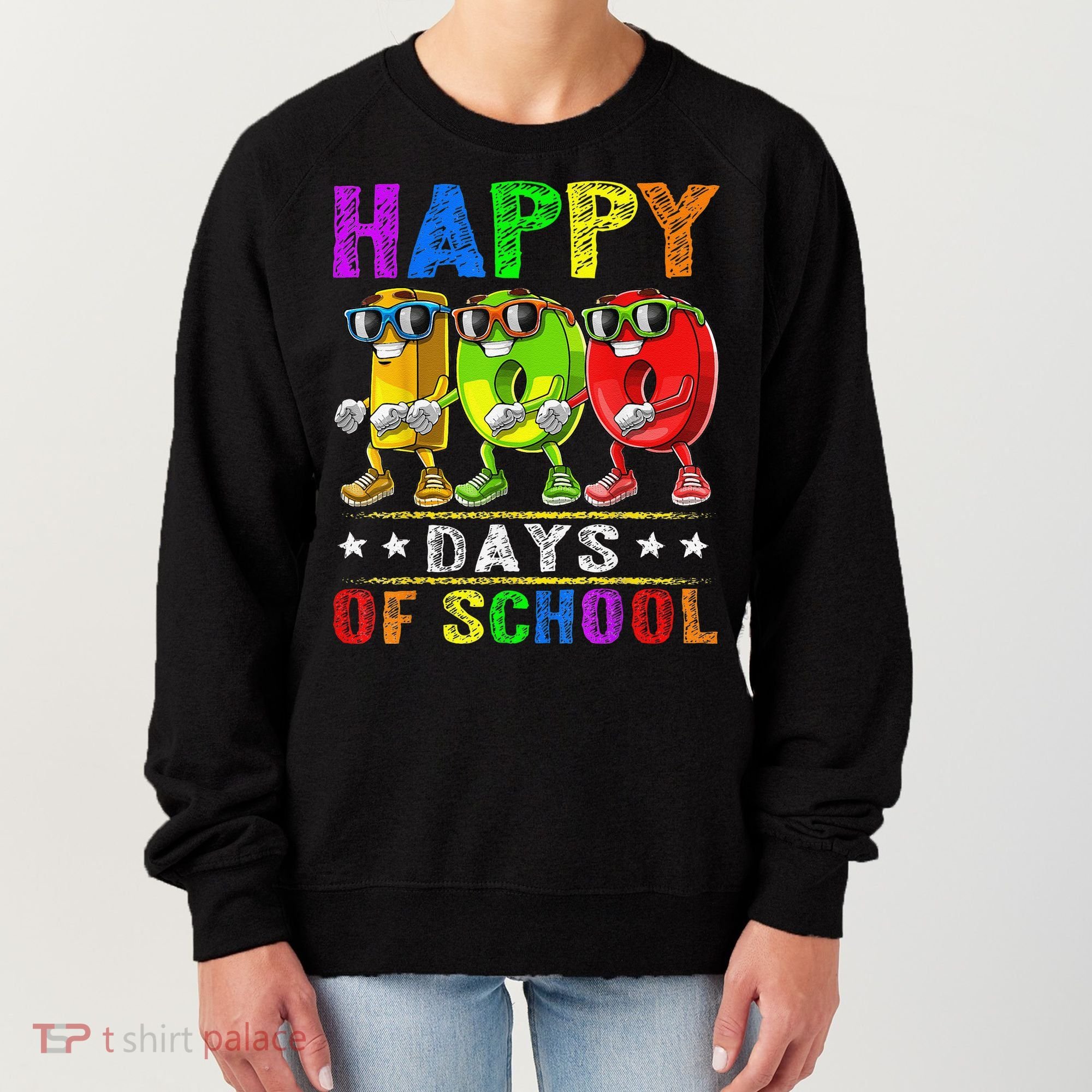 Happy 100 Days of School Flossing 100th Day School Women's Sweatshirt