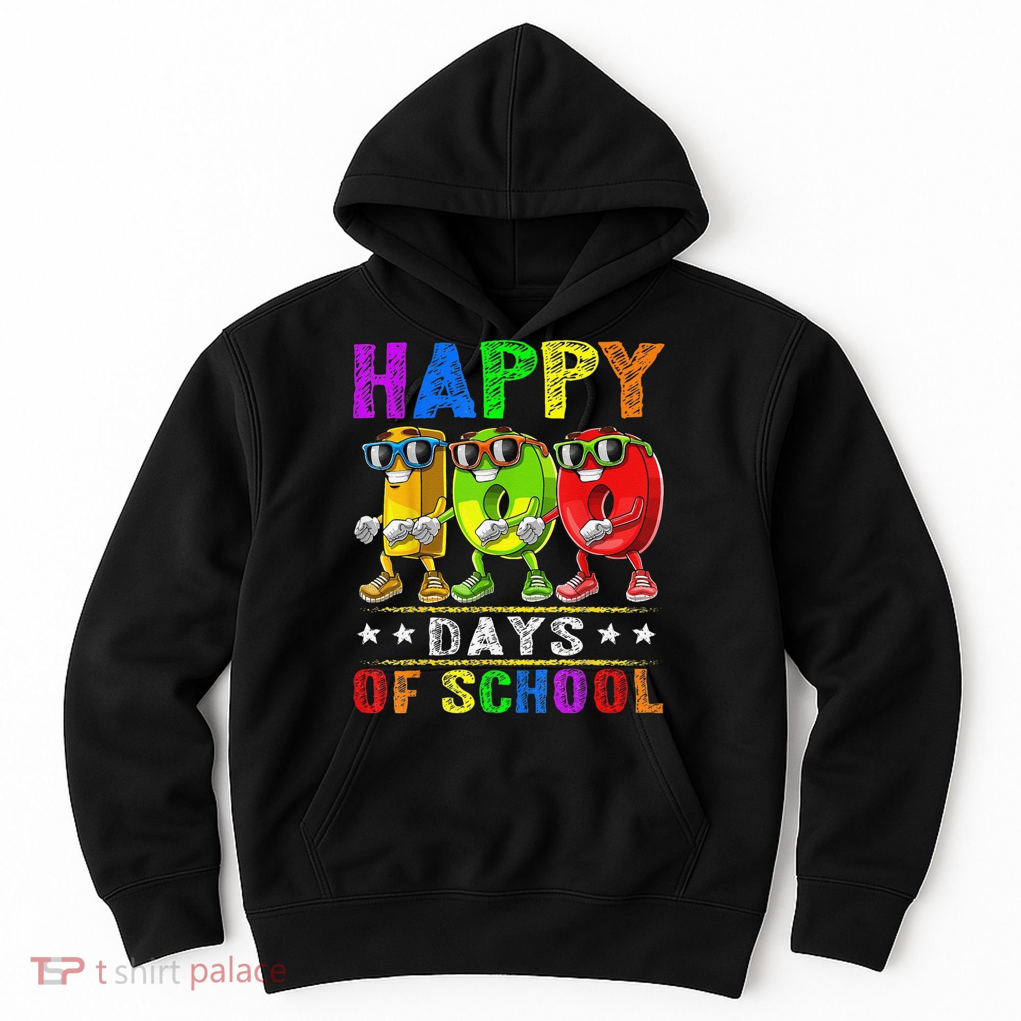 Happy 100 Days of School Flossing 100th Day School Hoodie