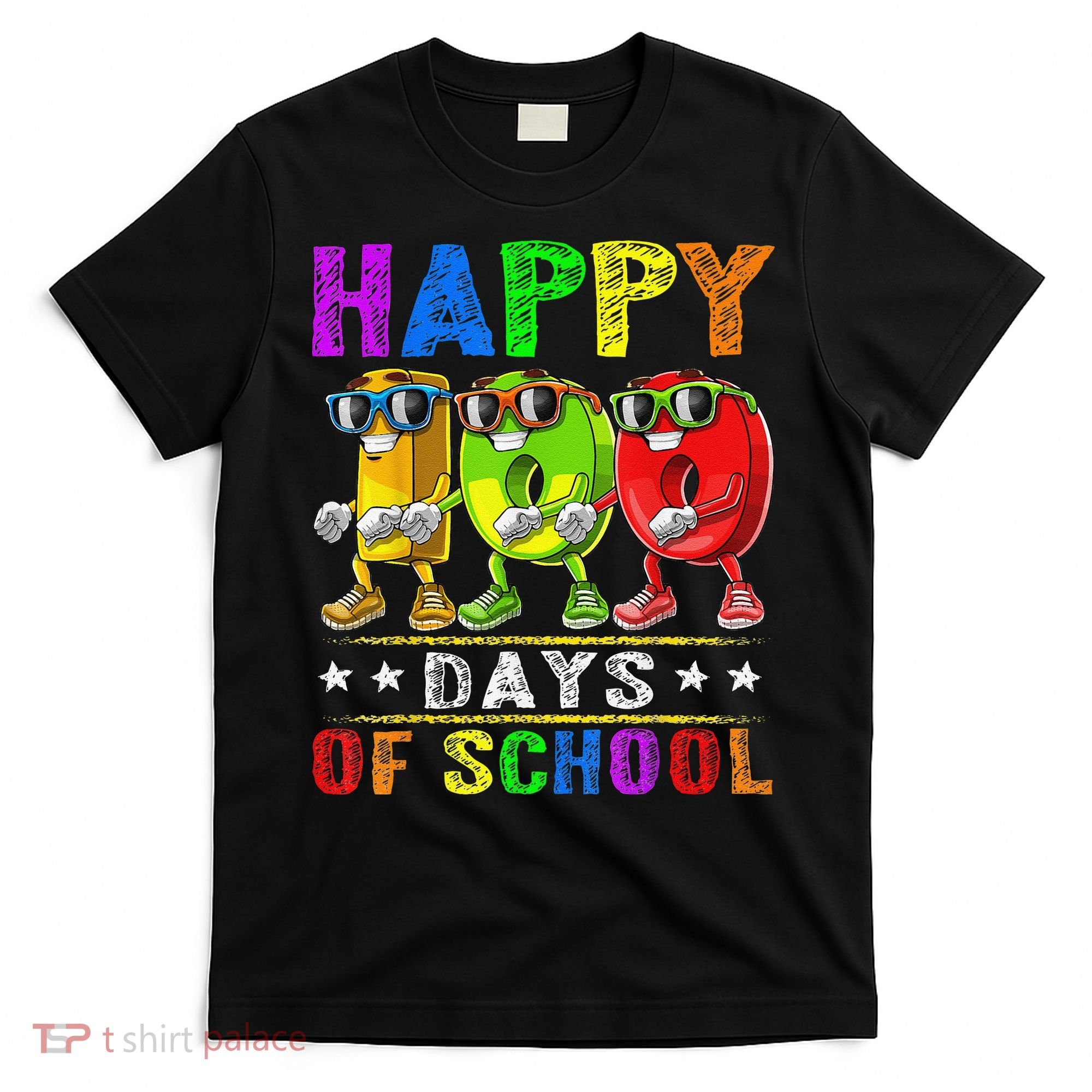 Happy 100 Days of School Flossing 100th Day School T-Shirt