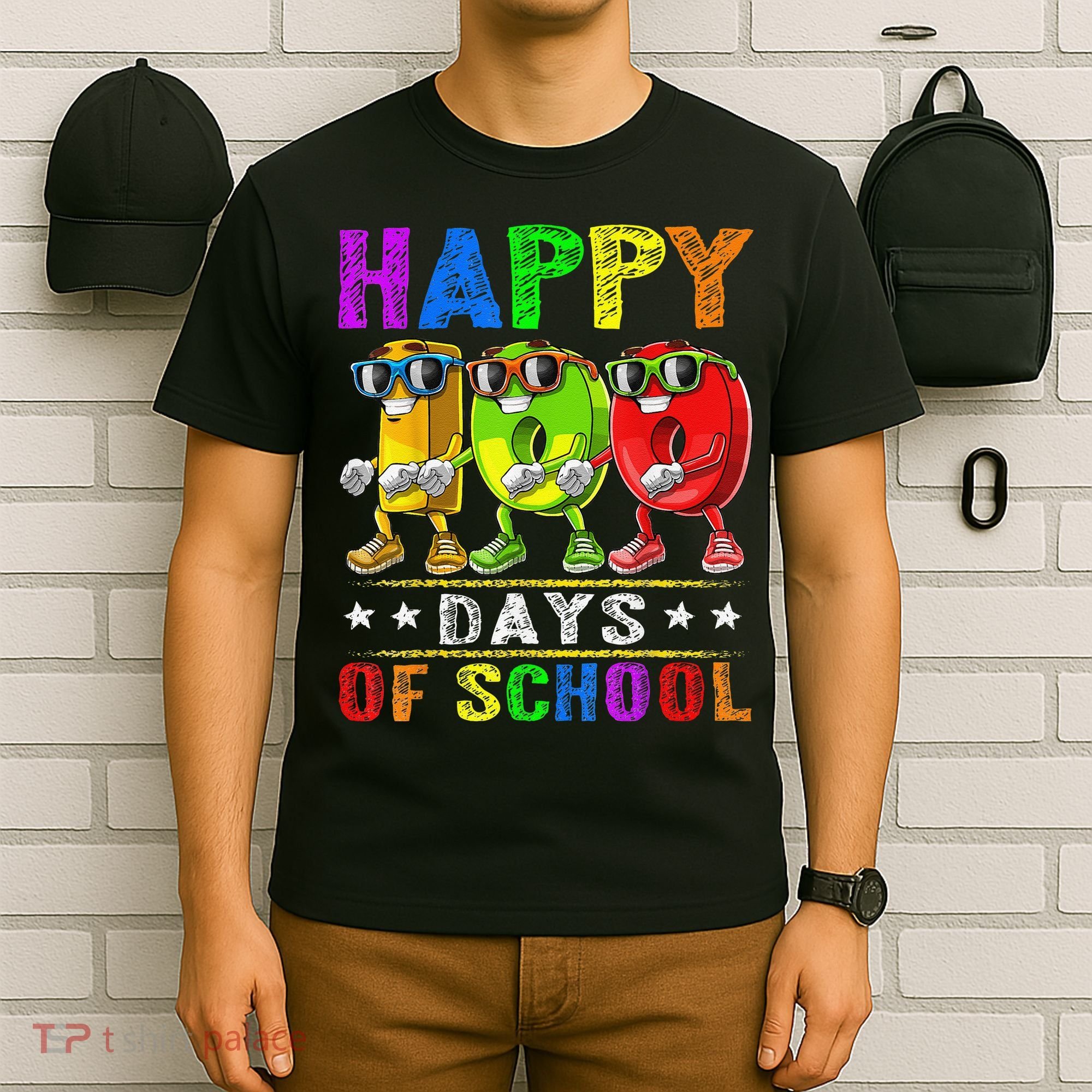 Happy 100 Days of School Flossing 100th Day School T-Shirt
