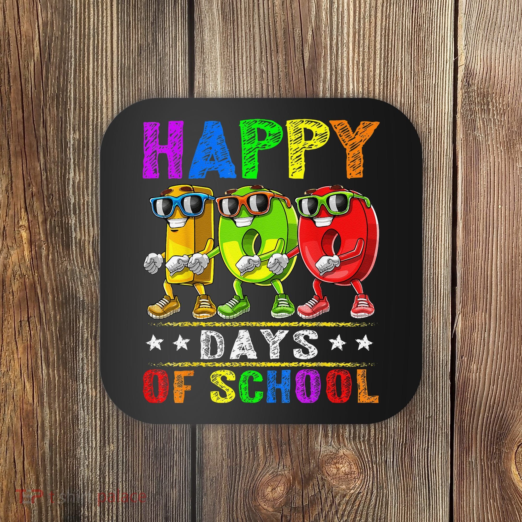 Happy 100 Days of School Flossing 100th Day School Coaster