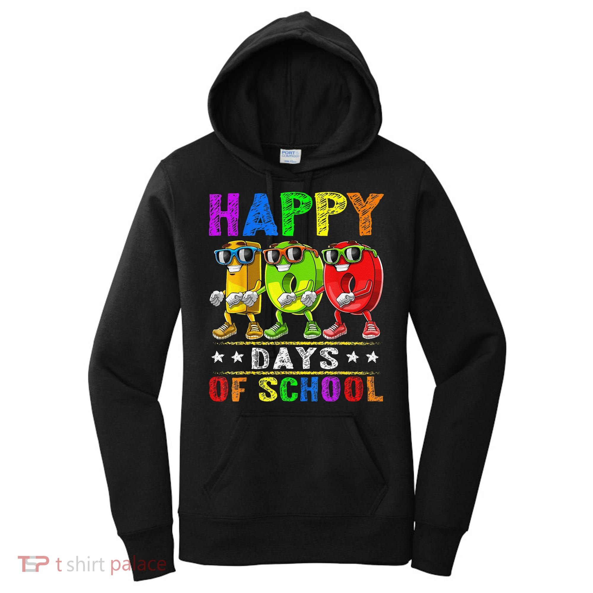 Happy 100 Days of School Flossing 100th Day School Women's Hoodie