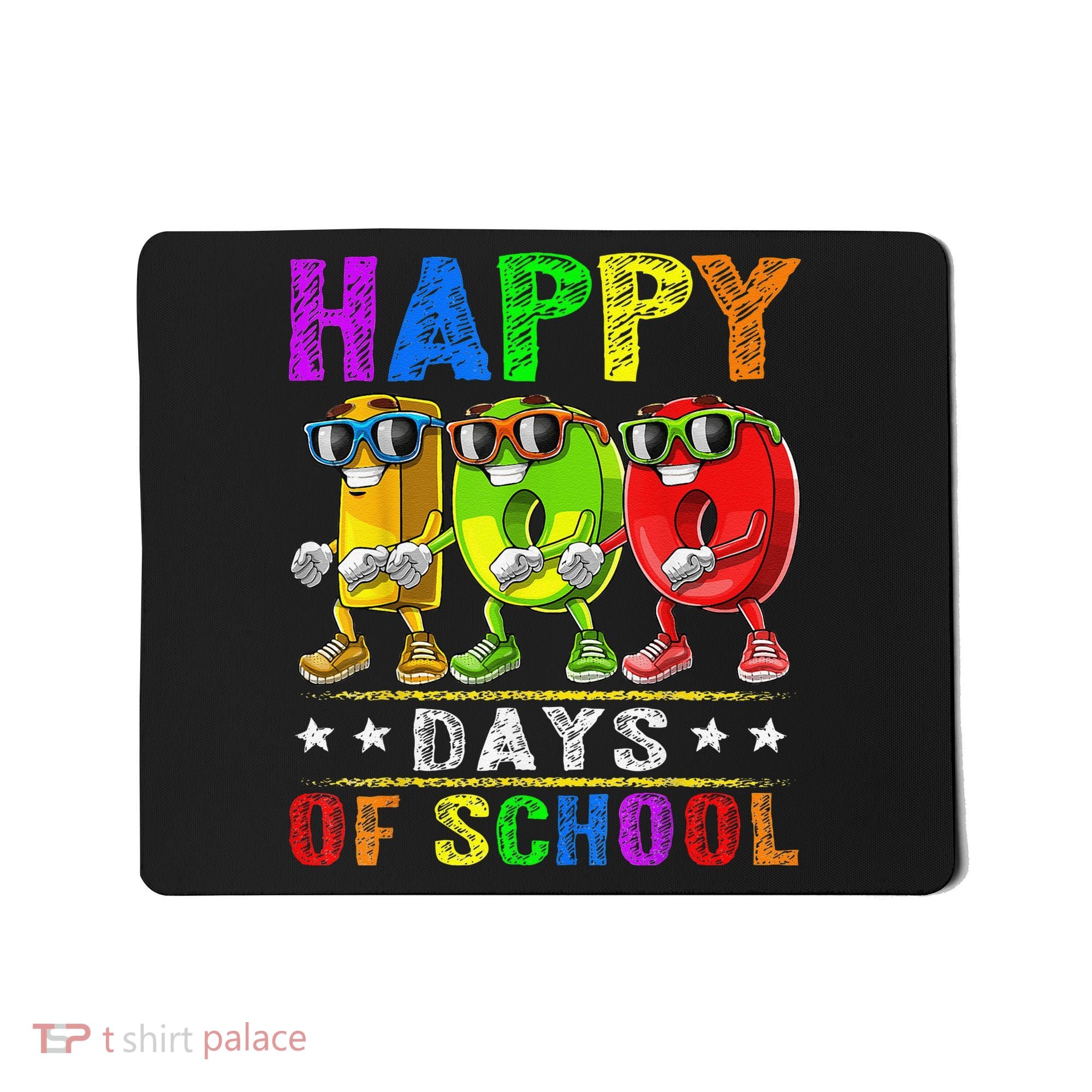 Happy 100 Days of School Flossing 100th Day School Mousepad