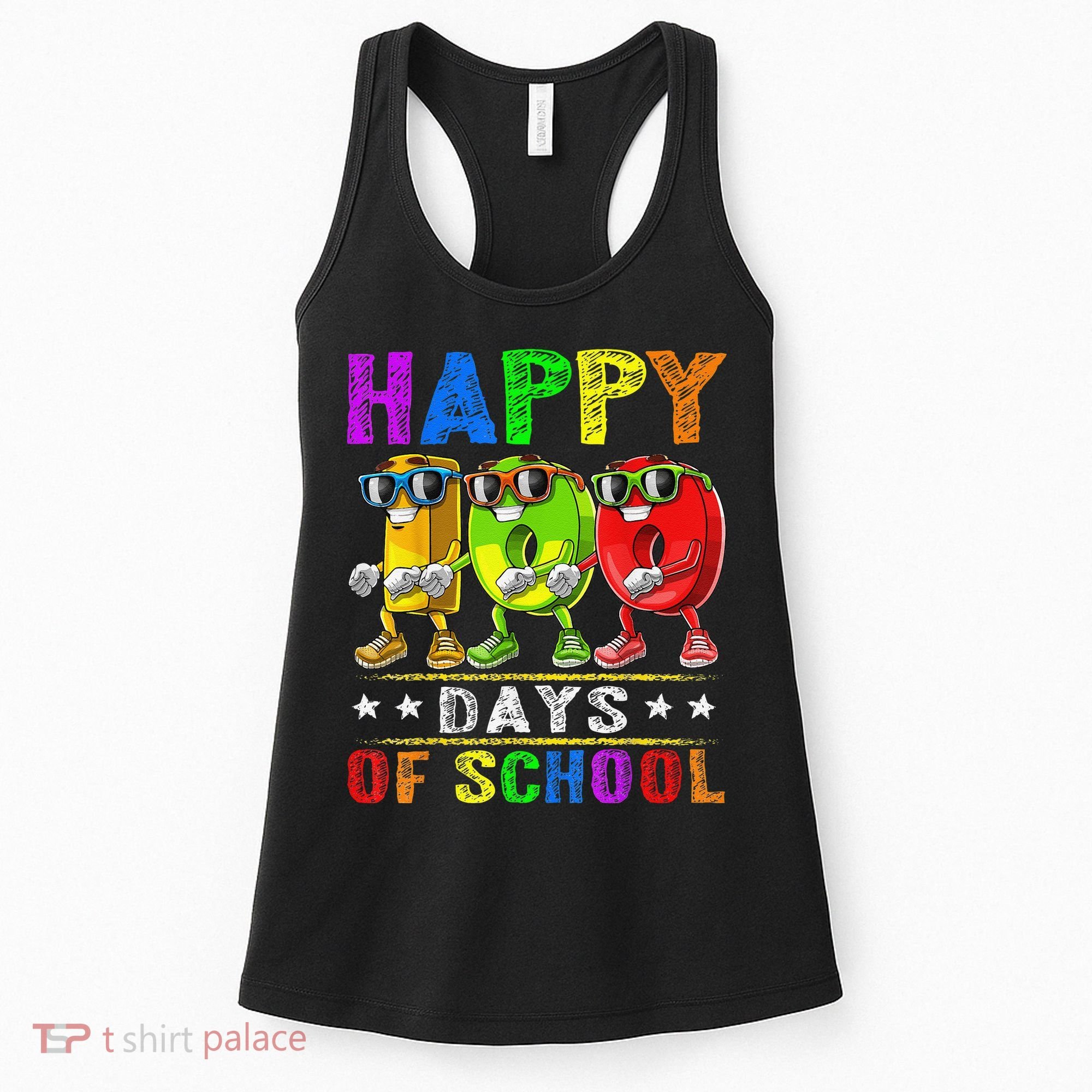 Happy 100 Days of School Flossing 100th Day School Women's Tank Top