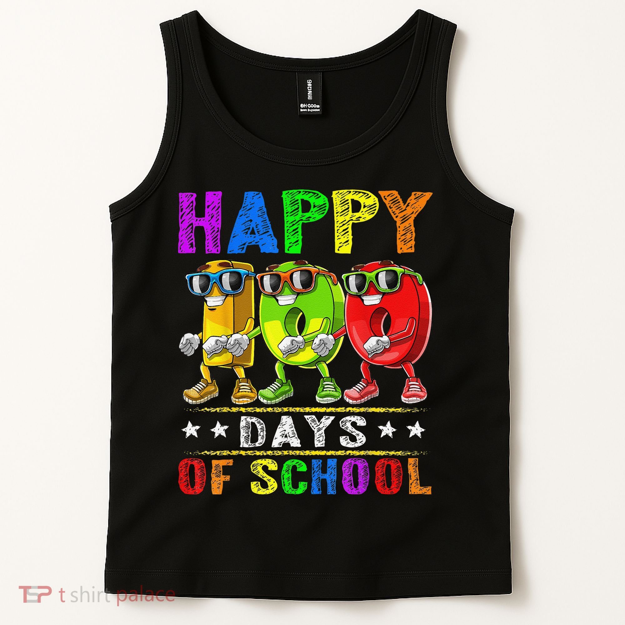 Happy 100 Days of School Flossing 100th Day School Tank Top