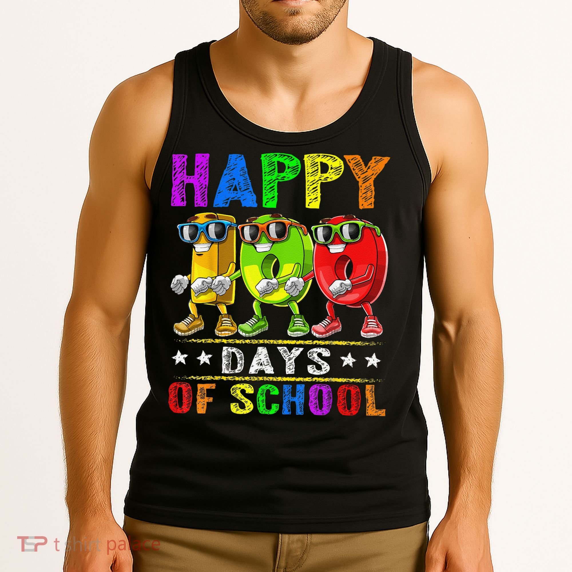Happy 100 Days of School Flossing 100th Day School Tank Top