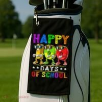 Happy 100 Days of School Flossing 100th Day School Golf Towel thumb 2