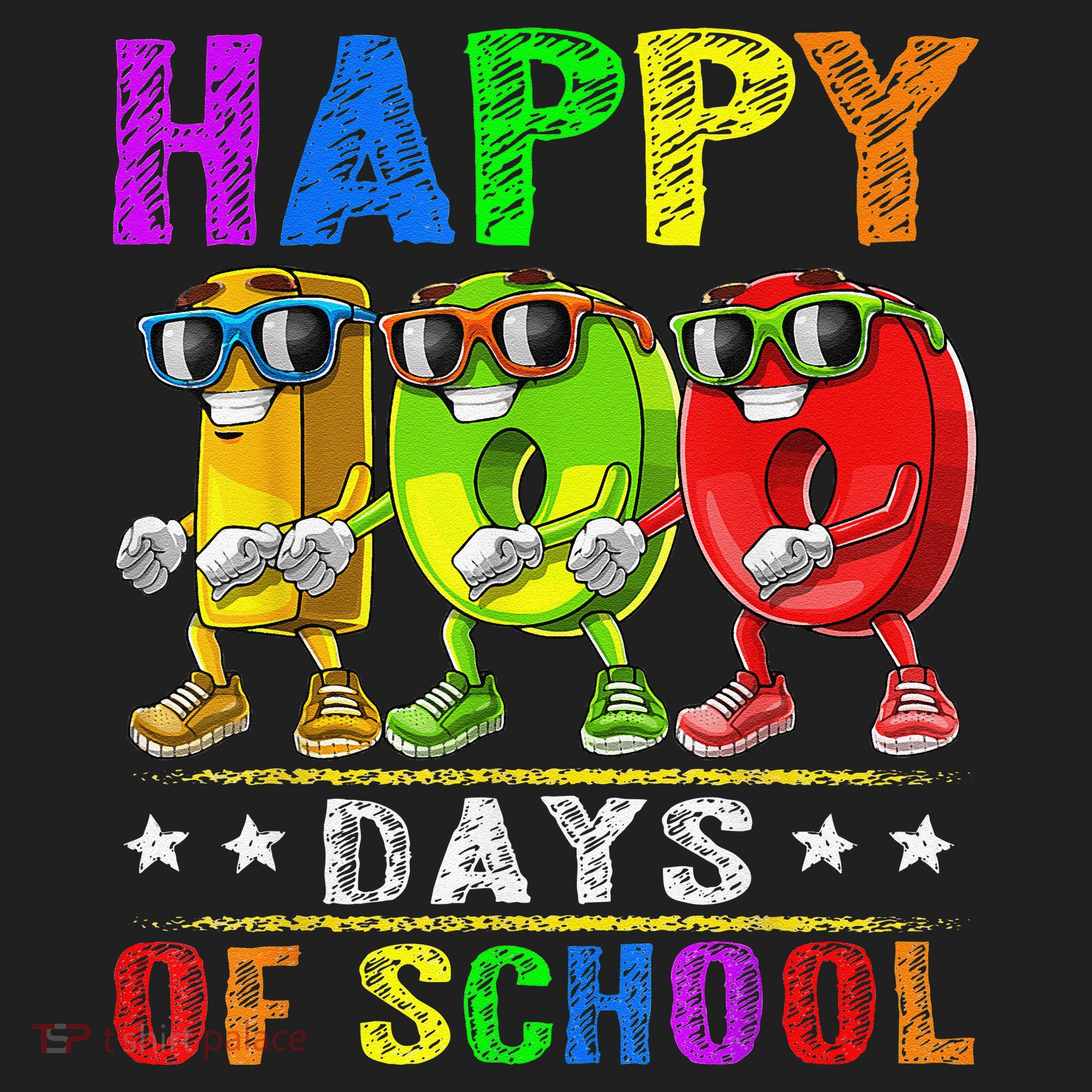 Happy 100 Days of School Flossing 100th Day School Golf Towel