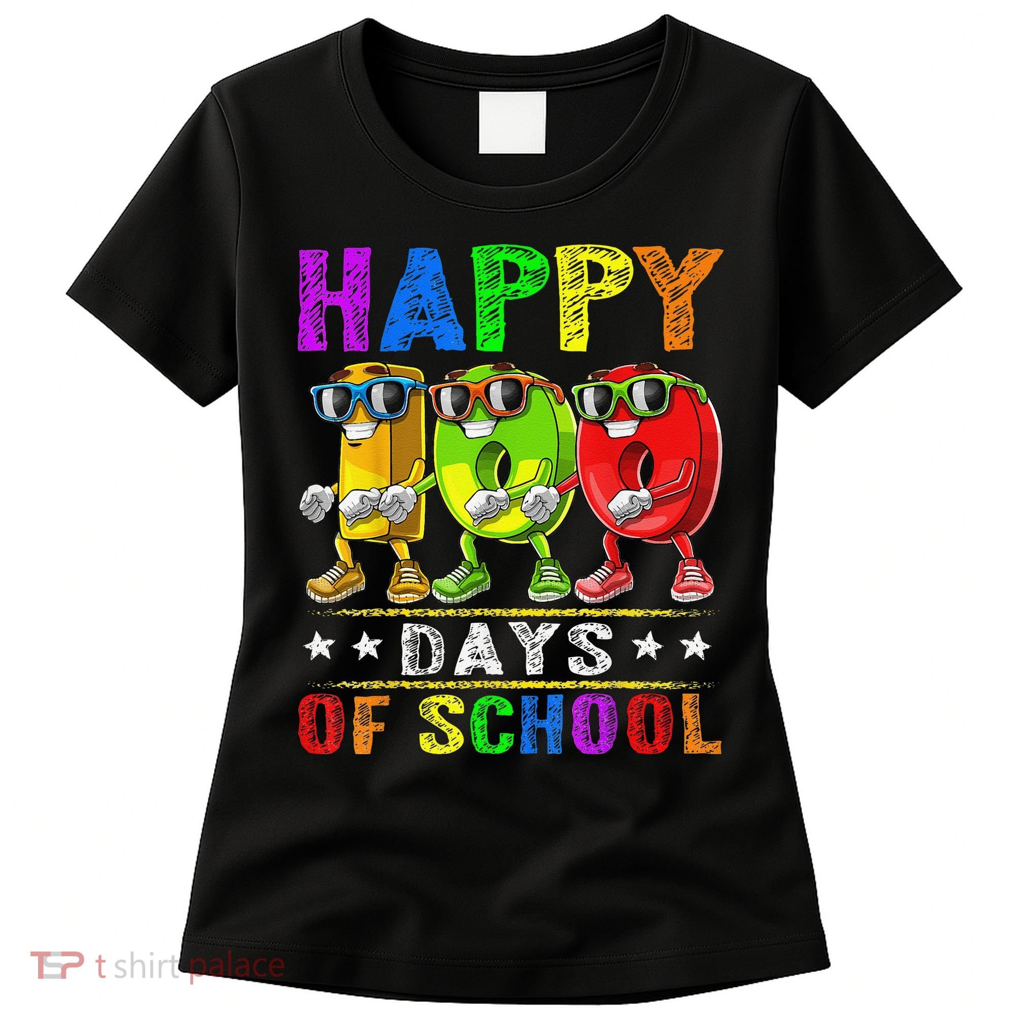 Happy 100 Days of School Flossing 100th Day School Women's T-Shirt