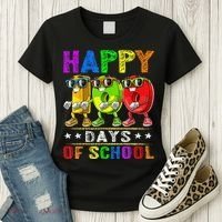 Happy 100 Days of School Flossing 100th Day School Women's T-Shirt thumb 3