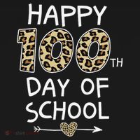 Happy 100th Day Of School Leopard Cute For Teacher Student Apron thumb 3