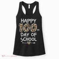 Happy 100th Day Of School Leopard Cute For Teacher Student Women's Tank Top thumb 0