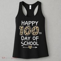 Happy 100th Day Of School Leopard Cute For Teacher Student Women's Tank Top thumb 3