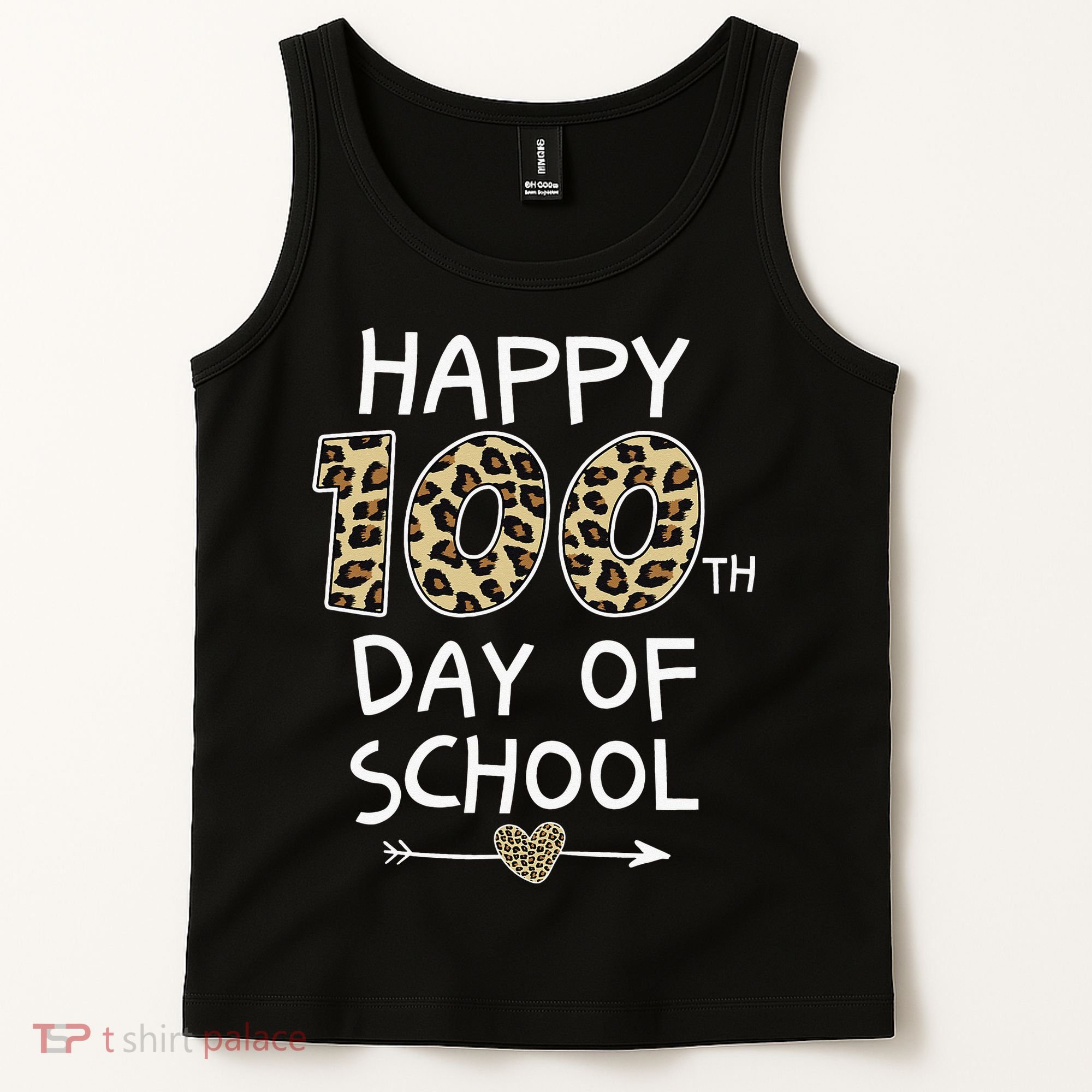Happy 100th Day Of School Leopard Cute For Teacher Student Tank Top